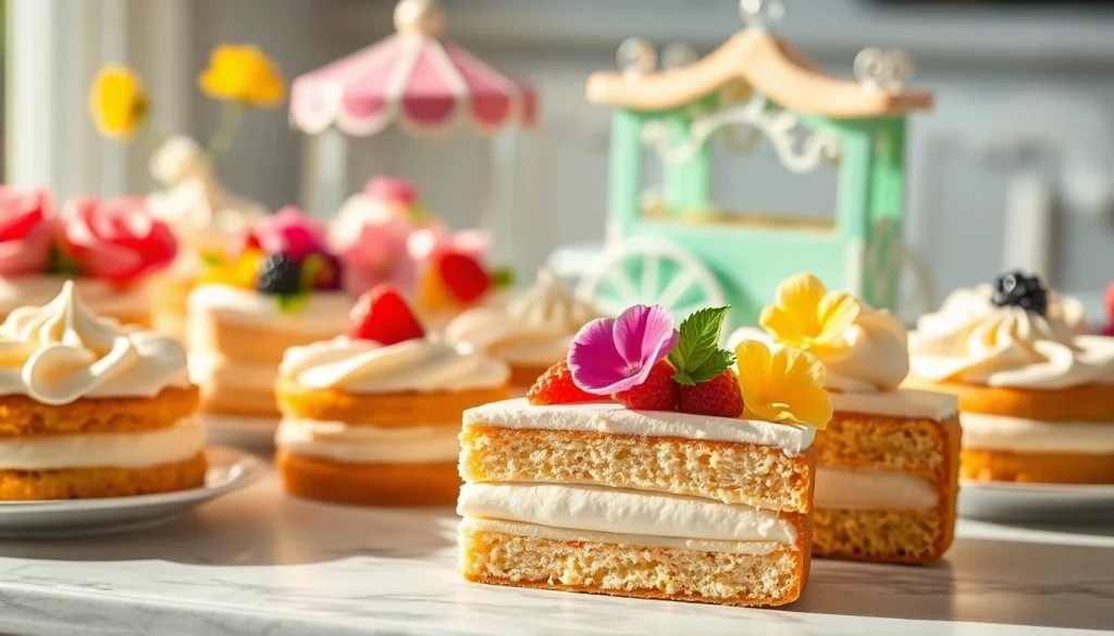 Maak een prachtige mousseline taart met vers fruit en eetbare bloemen als decoratie.