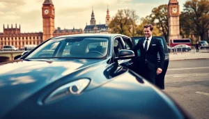 Experience luxury chauffeur service London with a professional chauffeur and elegant car in the city.